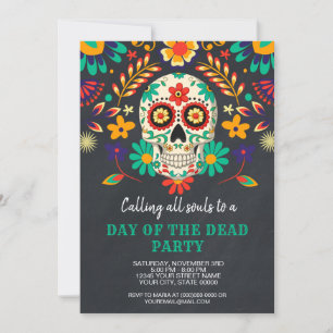 Dag van de dode partij Halloween Kaart