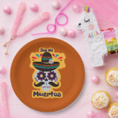 Dag van de dode Pet bloemen familie Kinder 9" Papieren Bordje (Feest)