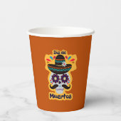 Dag van de dode Pet bloemen Familie Kinderen Papieren Bekers (Achterkant)