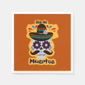 Dag van de dode Pet bloemen Familie Kinderen Servet (Voorkant)