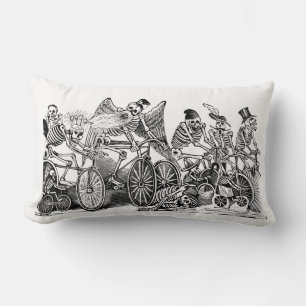 Dag van de Dode Pillow - Calavera las Biciletas Kussen