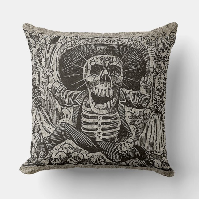 Dag van de Dode Pillow - José Guadalupe Posada Kussen (Voorkant)