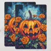 Dag van de Dode Pompoen met Marigold Surround Kaart (Voorkant / Achterkant)
