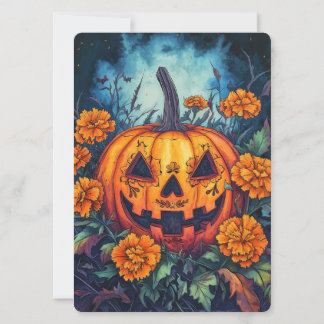 Dag van de Dode Pompoen met Marigold Surround Kaart