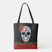 Dag van de Dode Rode Turquoise Sugar Skull Tas (Achterkant)