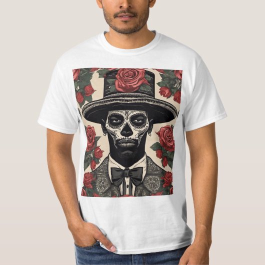 Dag van de dode Roos gekroonde heer T-shirt (Voorkant)