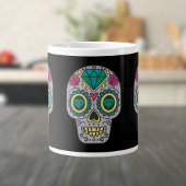 Dag van de dode Rozen en kristallijnen op zwart Grote Koffiekop