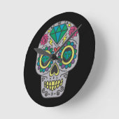 Dag van de dode Rozen en Kristalschedel op zwart Ronde Klok (Hoek)