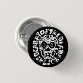 Dag van de dode schedel 1 ronde button 3,2 cm (Voorkant /achterkant)
