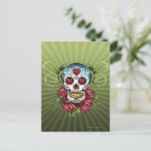 Dag van de dode schedel briefkaart (Staand voorkant)