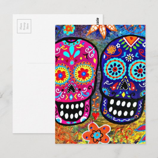 Dag van de dode schedel briefkaart (Voorkant / Achterkant)