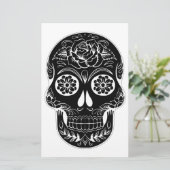 Dag van de dode schedel briefpapier (Staand voorkant)