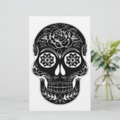 Dag van de dode schedel briefpapier (Staand voorkant)