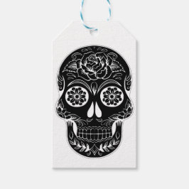 Dag van de dode schedel cadeaulabel