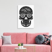 Dag van de dode schedel canvas afdruk (Insitu (Woonkamer))