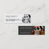 Dag van de dode schedel, contactkaart mini visitekaartje (Voorkant / Achterkant)