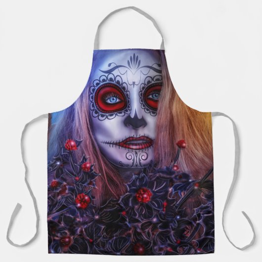 Dag van de dode schedel dame schort (Voorkant)