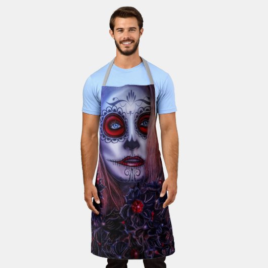 Dag van de dode schedel dame schort (Gedragen)