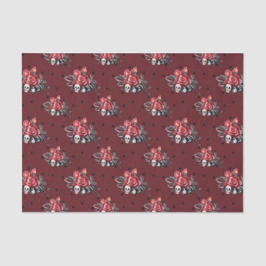 Dag van de Dode Schedel (Design 47 Red Series) Tissuepapier (Voorkant)