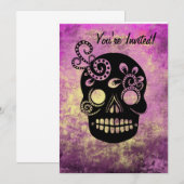 Dag van de dode schedel kaart (Voorkant / Achterkant)