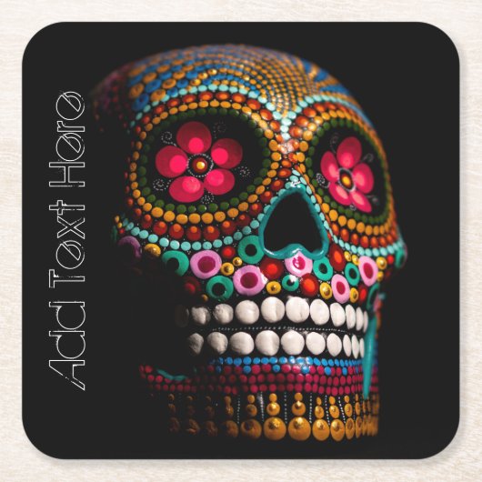 Dag van de dode schedel kartonnen onderzetters (Voorkant)