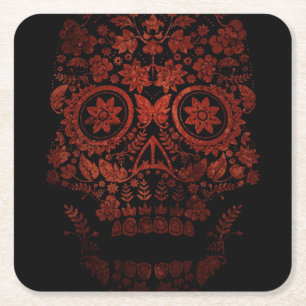 Dag van de dode schedel kartonnen onderzetters