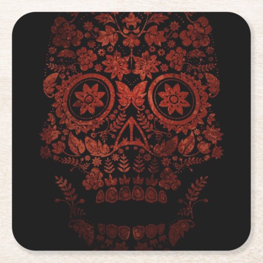 Dag van de dode schedel kartonnen onderzetters (Voorkant)