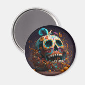 Dag van de Dode Schedel Koelkast Magnet (Voorkant / Achterkant)