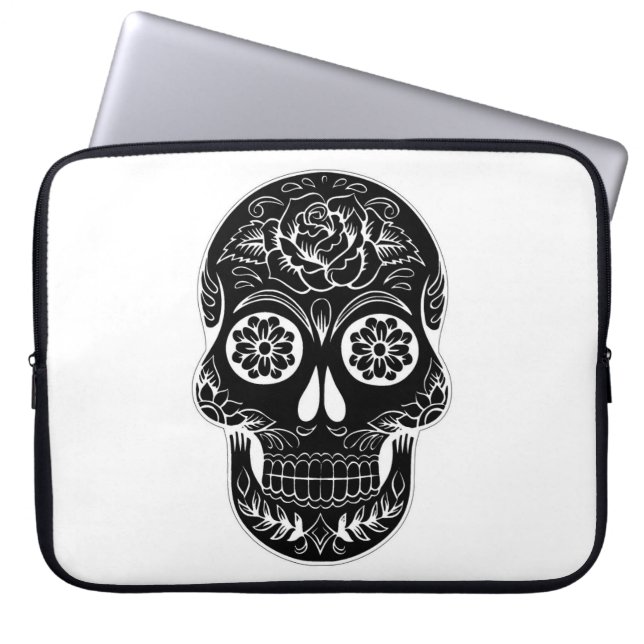 Dag van de dode schedel laptop sleeve (Voorkant)