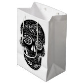 Dag van de dode schedel medium cadeauzakje (Voorkant Gekanteld)