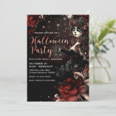 Dag van de Dode Schedel Meisje Rode Halloween Fees Kaart (Staand voorkant)