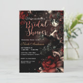 Dag van de Dode Schedel Meisje Rood Zwart Vrijgeze Kaart (Staand voorkant)