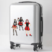 Dag van de dode schedel meisjes originele tekening sticker (Koffer)