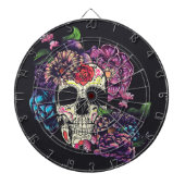 Dag van de dode schedel met bloemen dartbord (Voorkant)