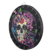 Dag van de dode schedel met bloemen dartbord (Voorkant Rechts)