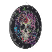 Dag van de dode schedel met bloemen dartbord (Voorkant Links)