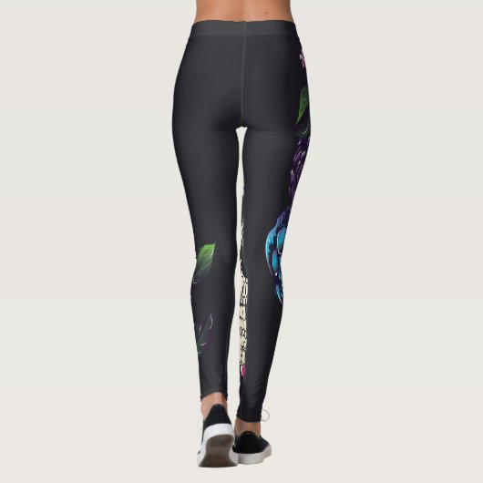 Dag van de dode schedel met bloemen leggings (Achterkant)