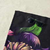 Dag van de dode schedel met bloemen strandlaken (In situ)