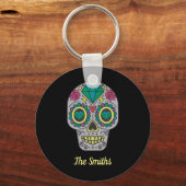 Dag van de dode schedel met Roos en kristal Sleutelhanger (Voorkant)