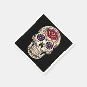 Dag van de dode schedel met Roos Servetten (Hoek)