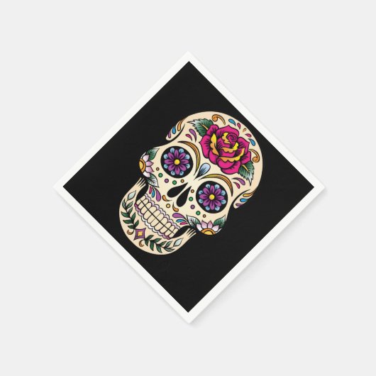 Dag van de dode schedel met Roos Servetten (Hoek)