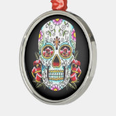 Dag van de dode schedel metalen ornament (Links)