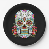 Dag van de dode schedel papieren bordje (Voorkant)