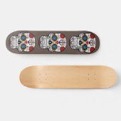 Dag van de dode schedel persoonlijk skateboard (Horizontaal)