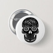 Dag van de dode schedel ronde button 5,7 cm (Voorkant /achterkant)