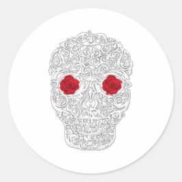 Dag van de dode schedel ronde sticker