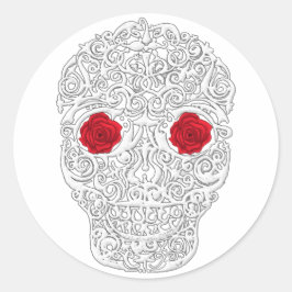 Dag van de dode schedel ronde sticker