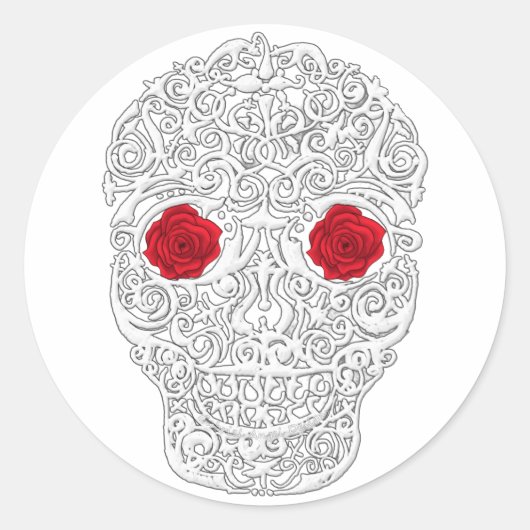 Dag van de dode schedel ronde sticker (Voorkant)