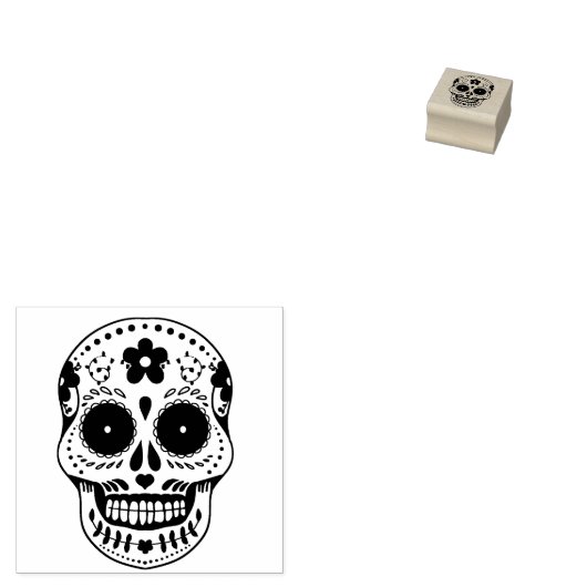 Dag van de dode schedel rubberstempel (Gestempeld)
