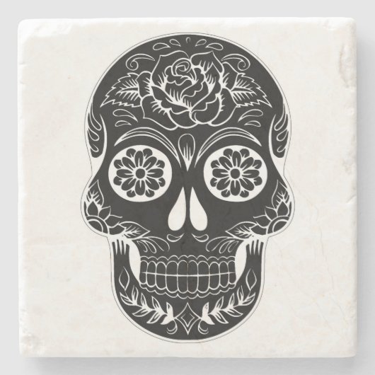Dag van de dode schedel stenen onderzetter (Voorkant)